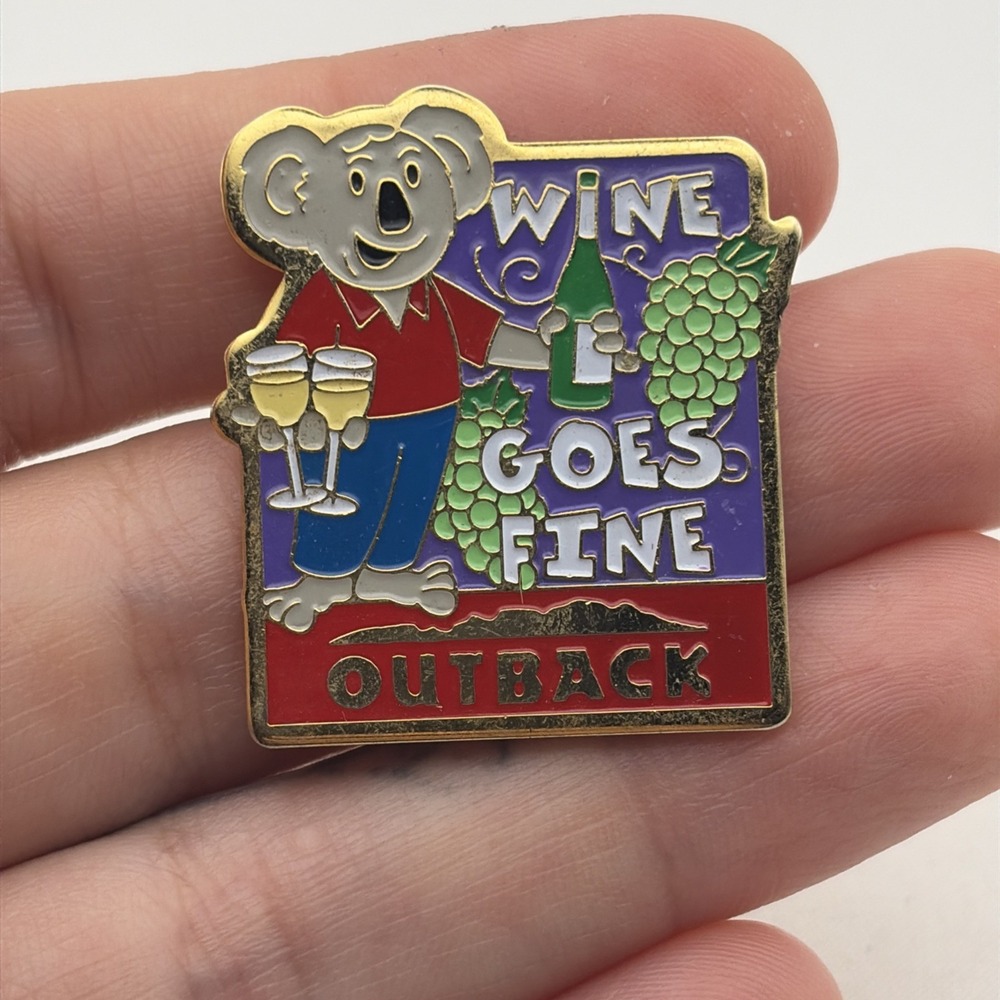 Outback Steakhouse Wine Goes Fine Koala Lapel Hat Pin